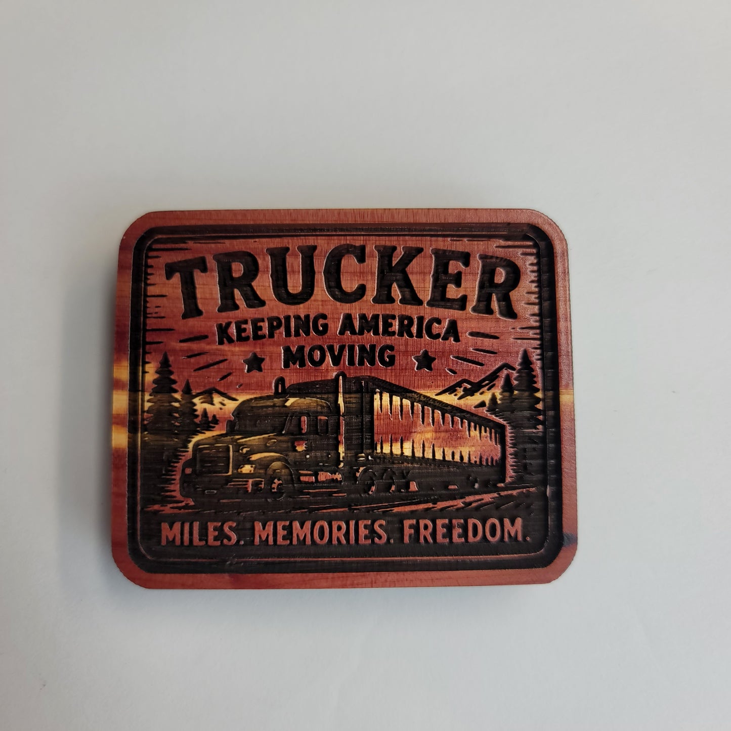 Trucker Keeping America Moving Magnet