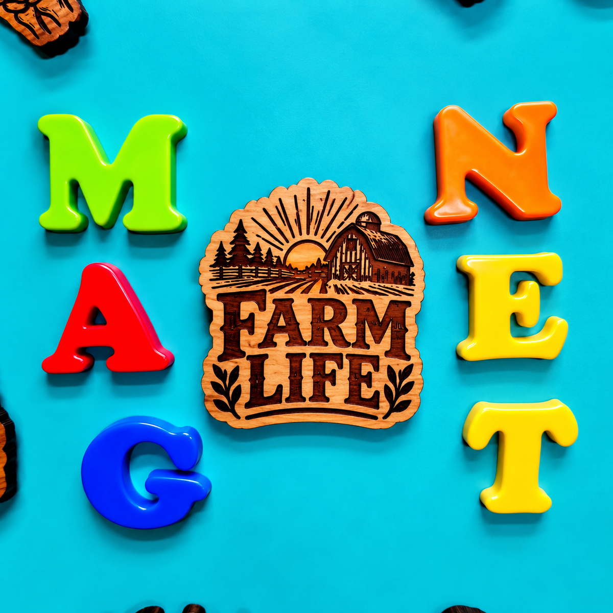Farm Life Magnet | Rustic Farmhouse Gift | Aromatic Red Cedar