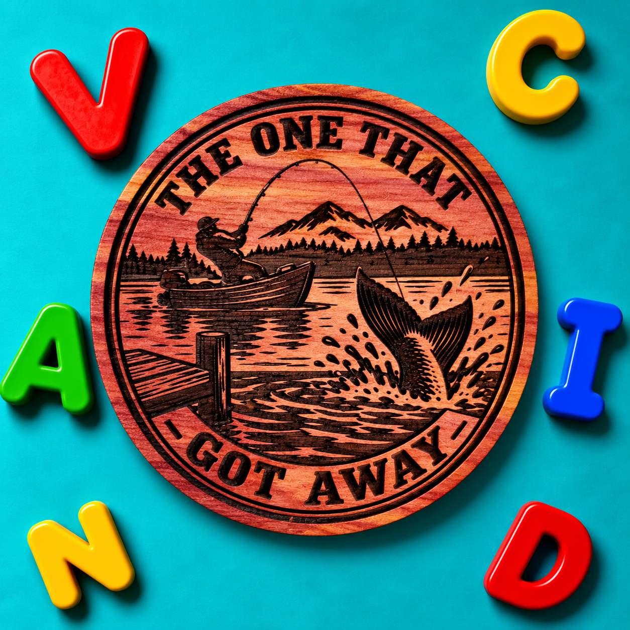 The One That Got Away Red Cedar Fishing Fridge Magnet