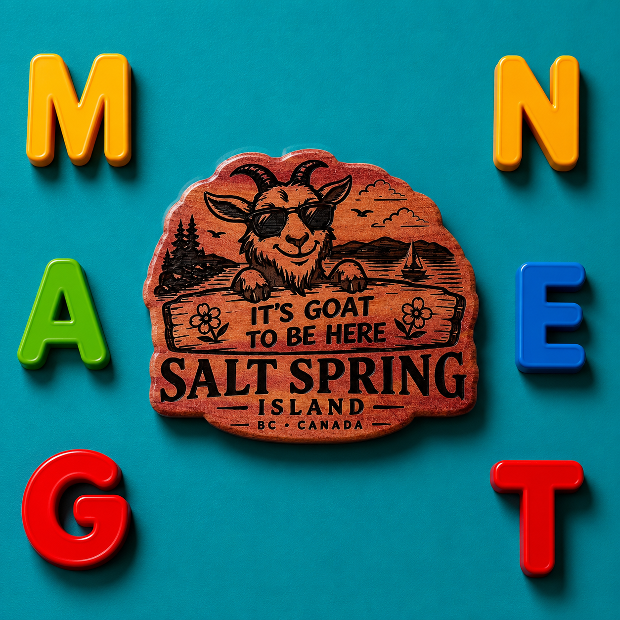 Salt Spring Island Goat to be here Fridge Magnet