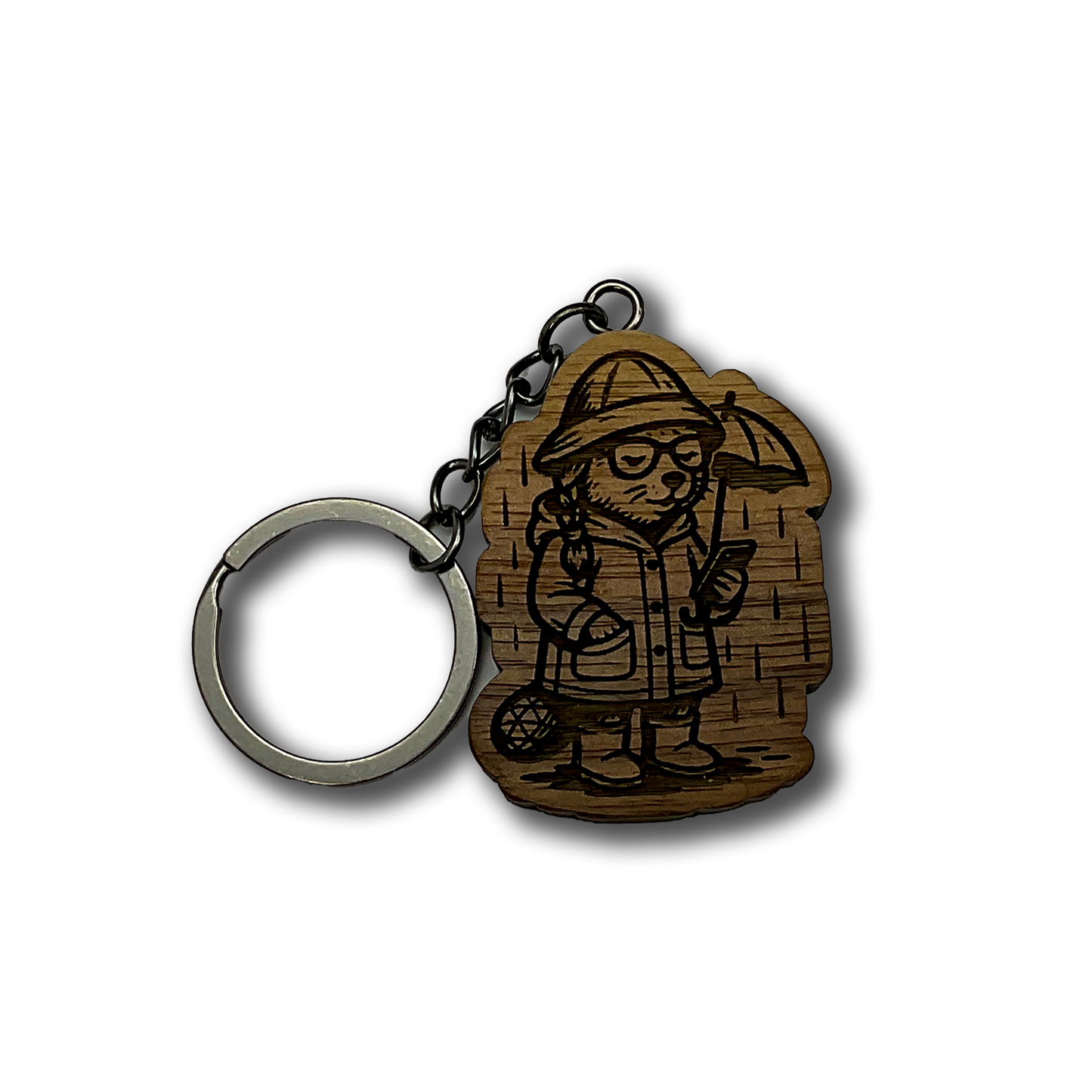 Beaver In The Rain Keychain