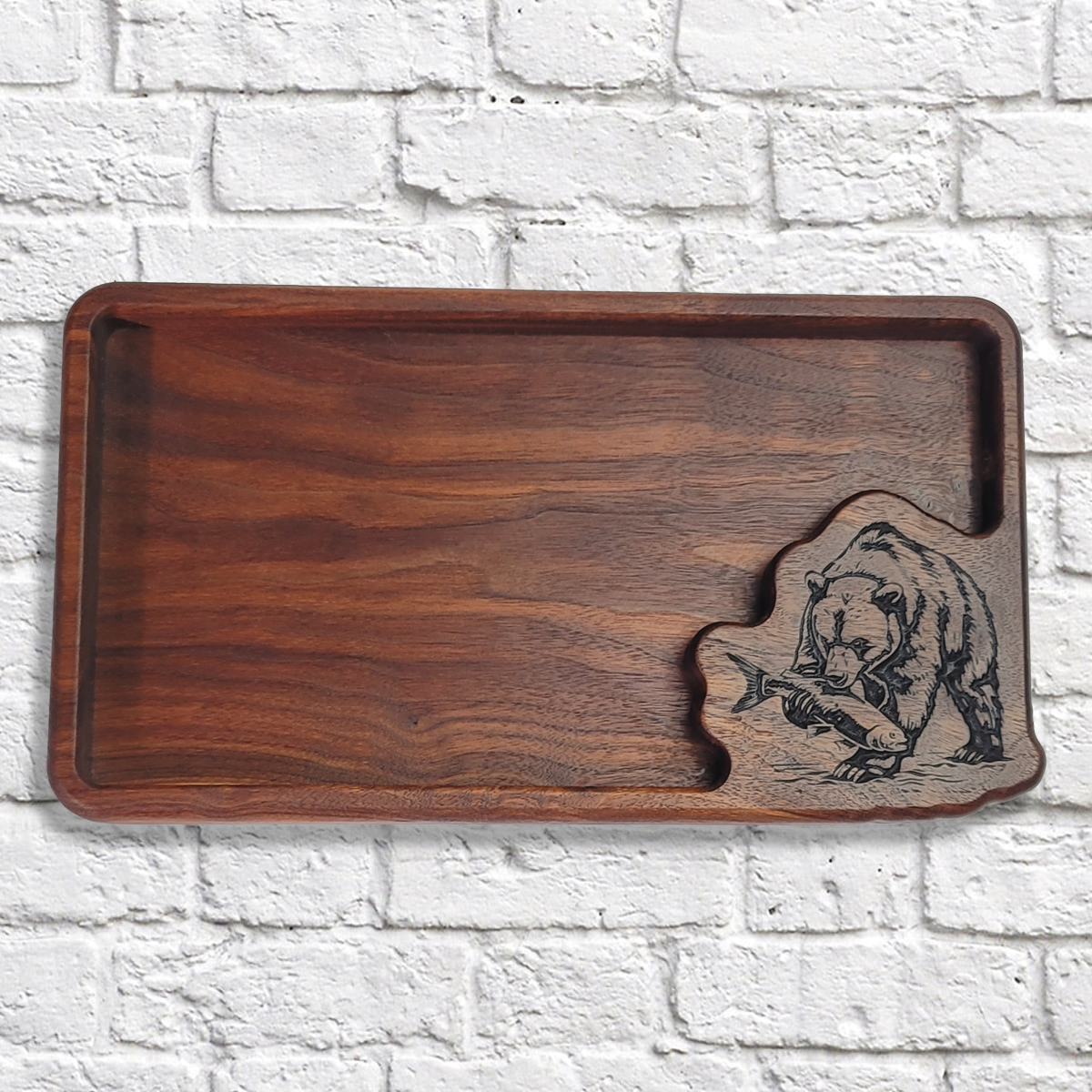 Grizzly Bear dark walnut catchall tray