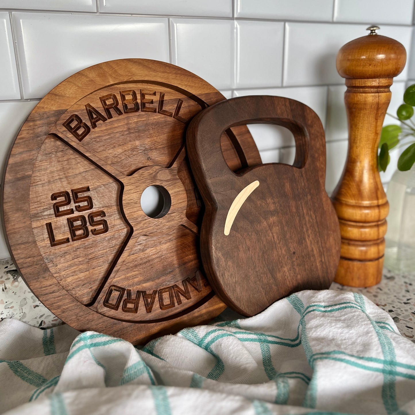 Do you even Gift Bro? Barbell Plate Dark Walnut Tray