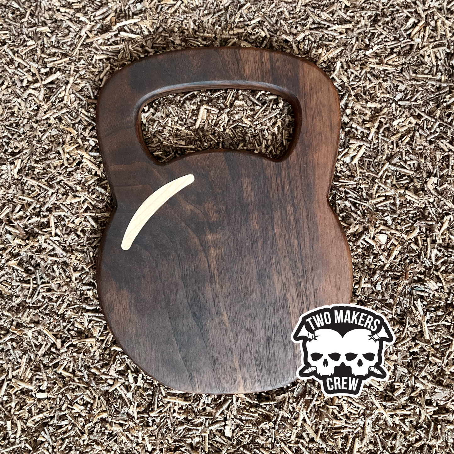 The KettleBell Carver - Dark Walnut / Maple inlay Cutting / Serving / Charcuterie board