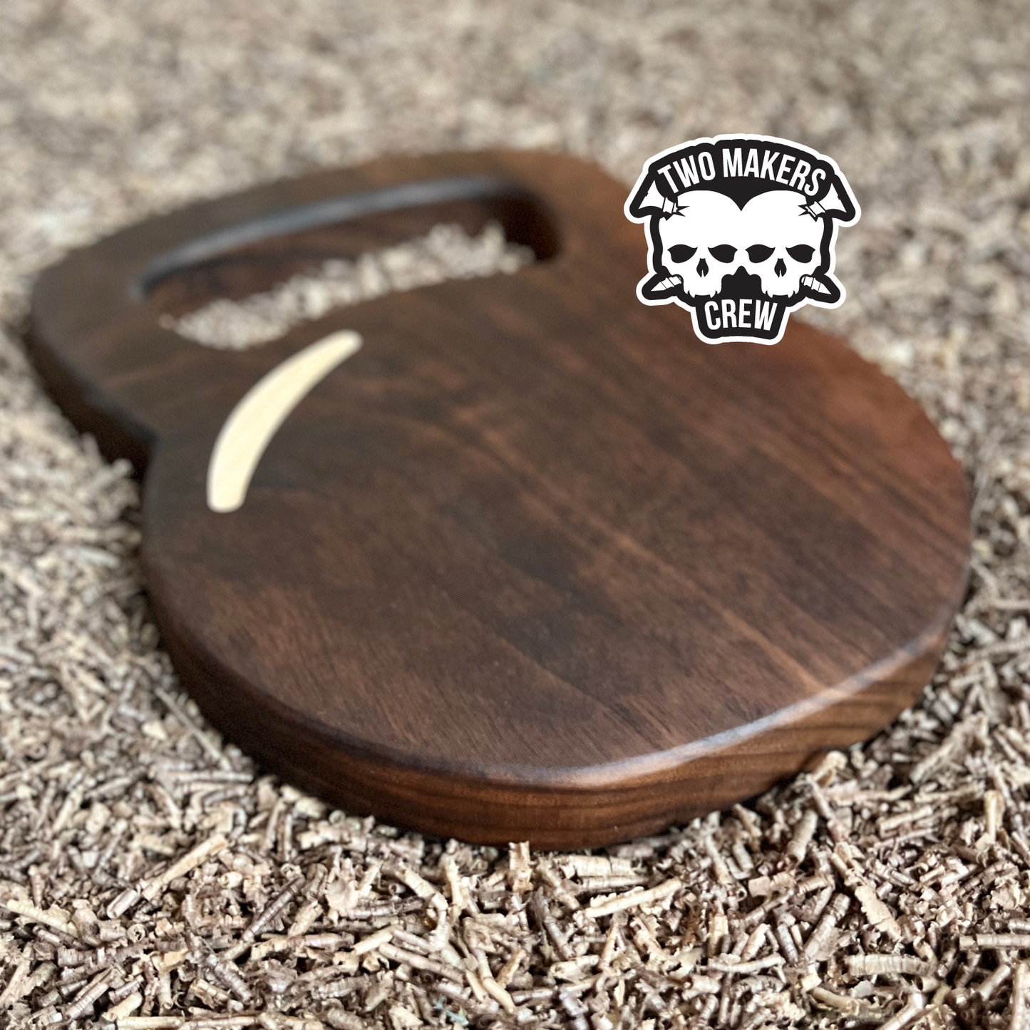 The KettleBell Carver - Dark Walnut / Maple inlay Cutting / Serving / Charcuterie board