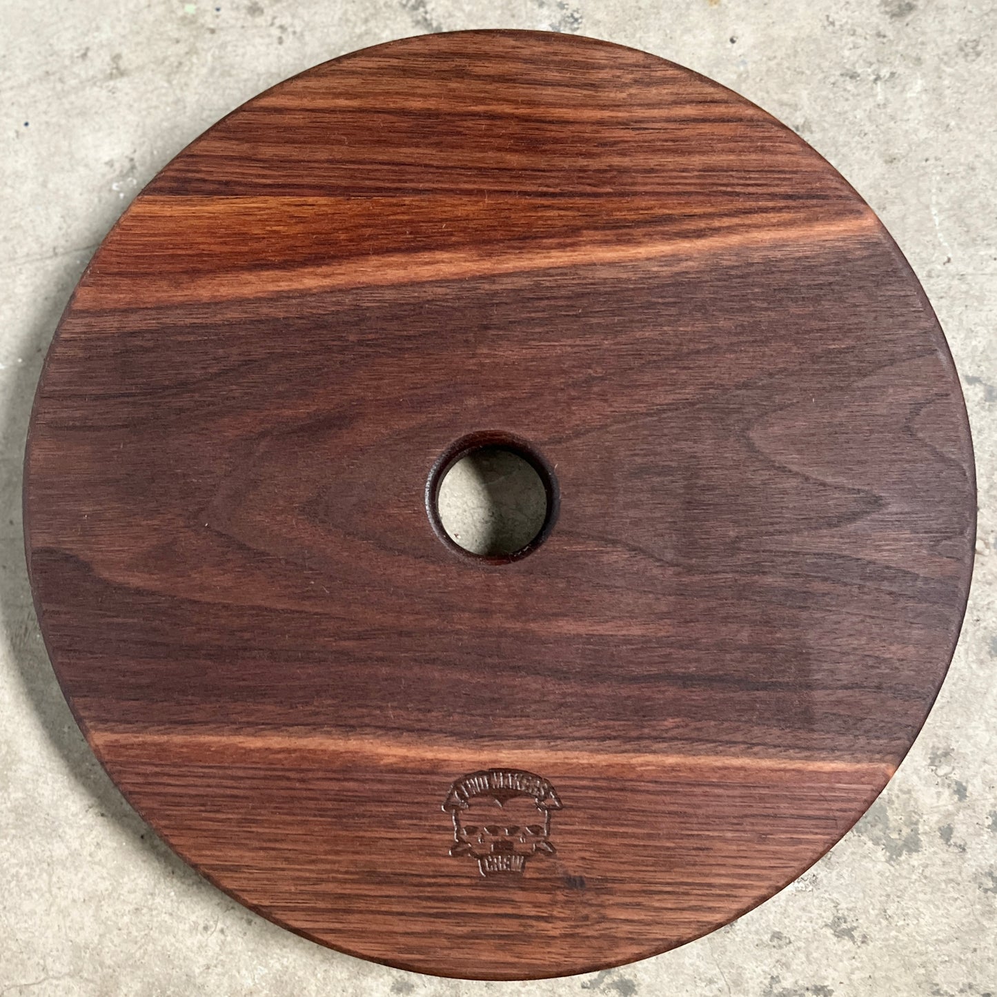 Custom 7" Barbell Plate Dark Walnut Catchall Tray