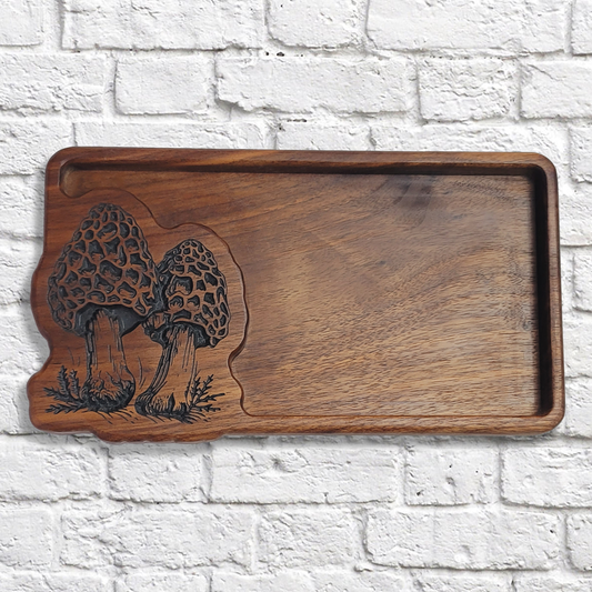 Morel Mushrooms Dark walnut catchall tray