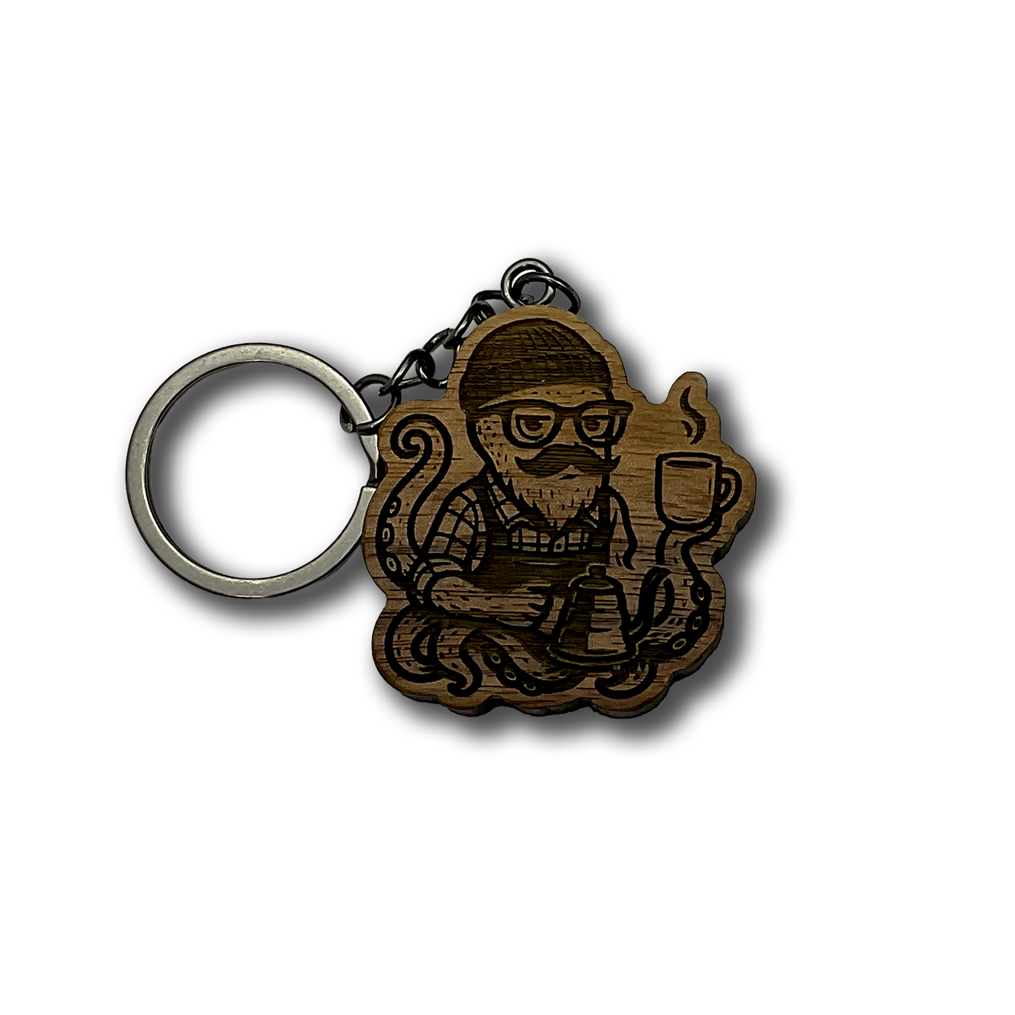 Octopus Barista Keychain