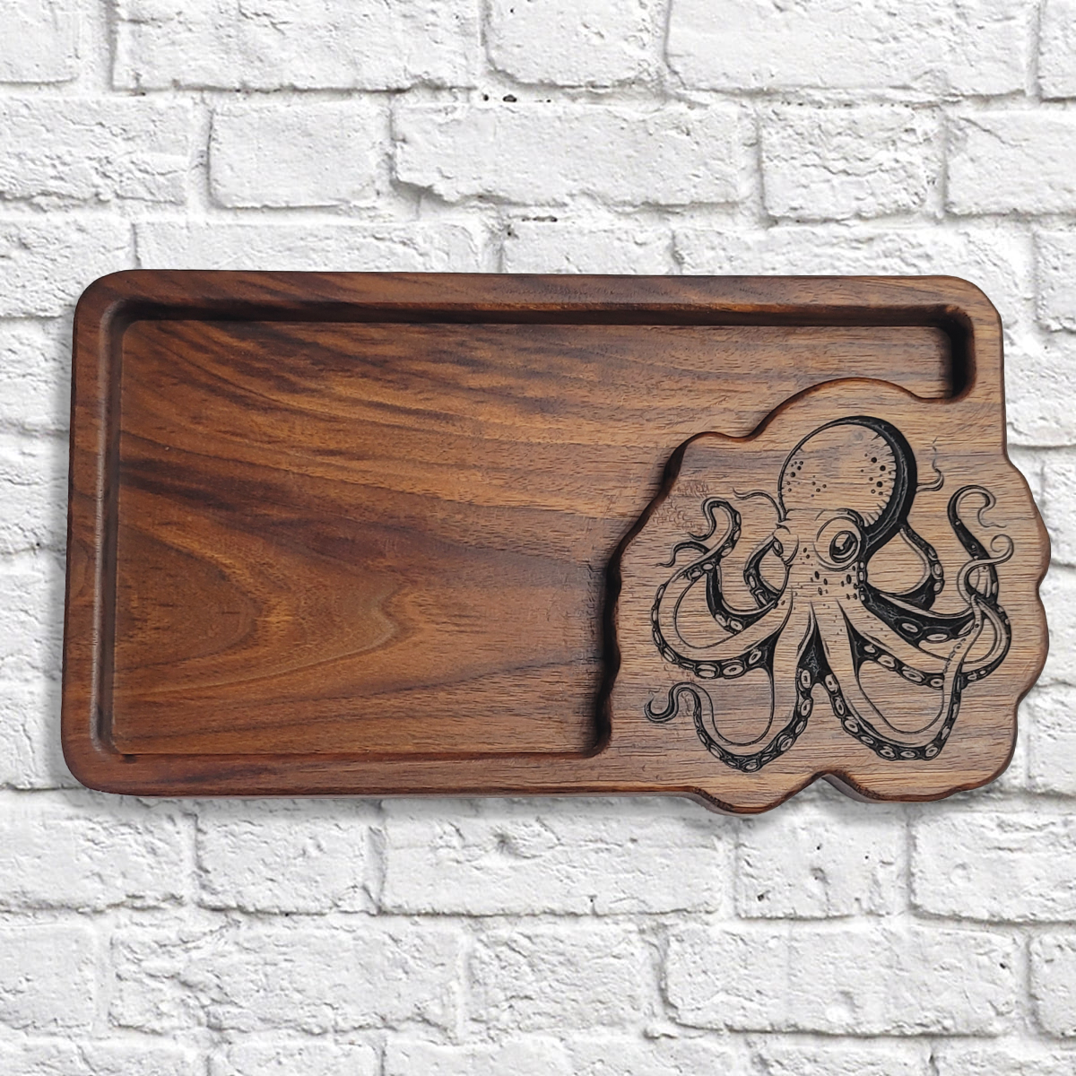 Octopus Dark walnut catchall tray