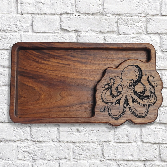 Octopus Dark walnut catchall tray