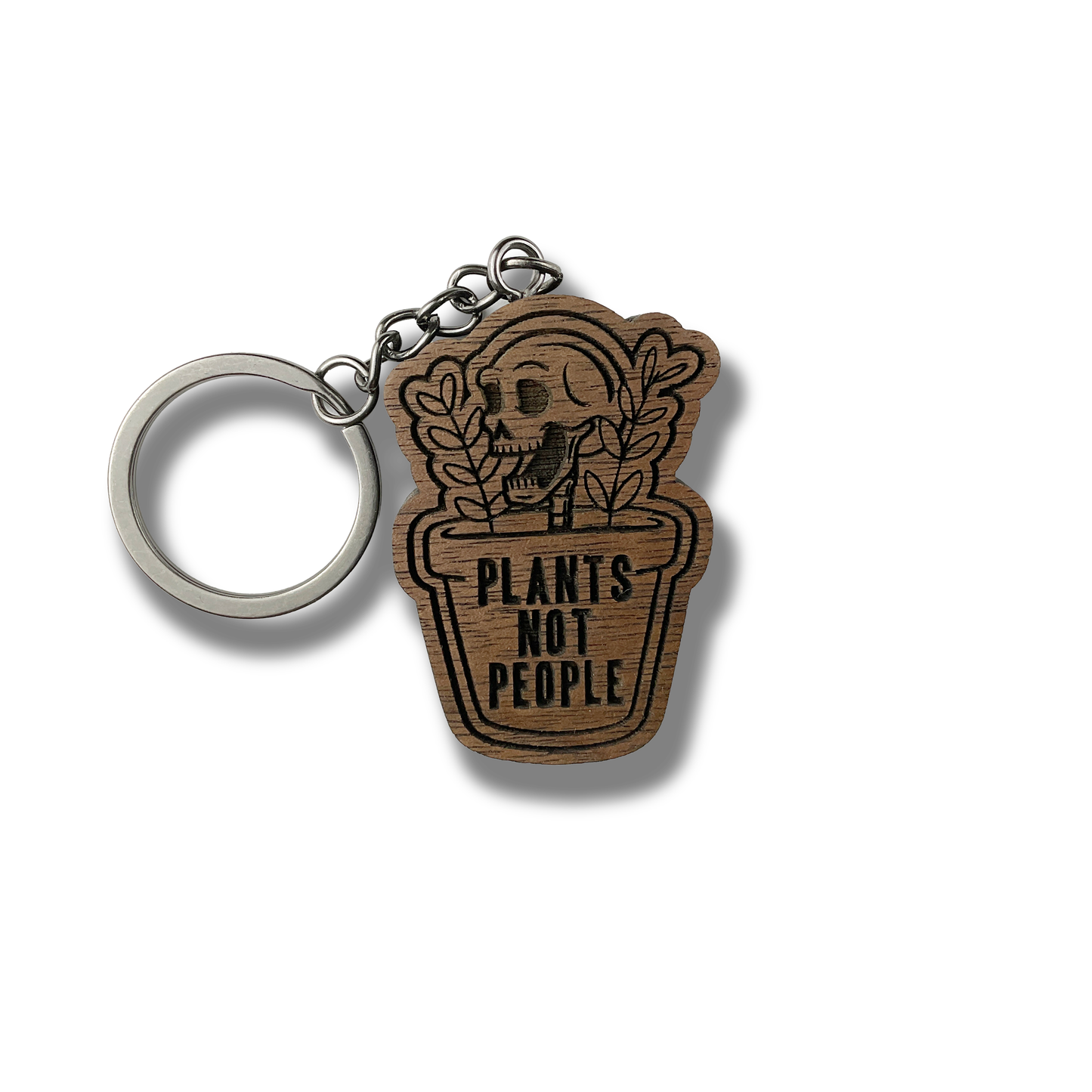 Plants Not People Keychain