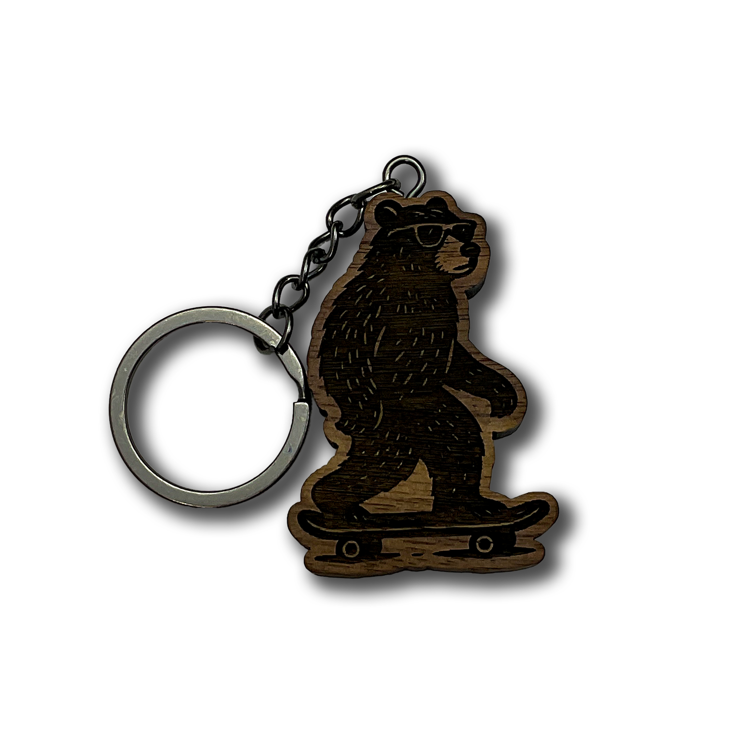 Skateboarding Bear Keychain