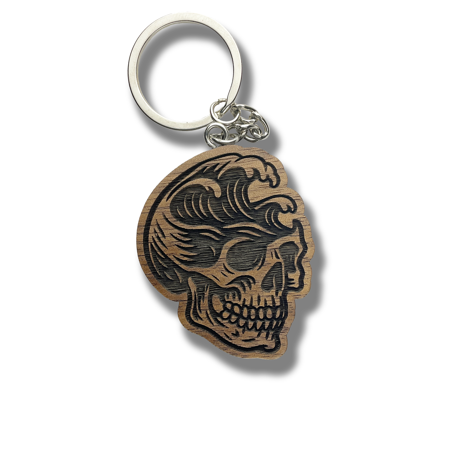 Skull With Wave Keychain