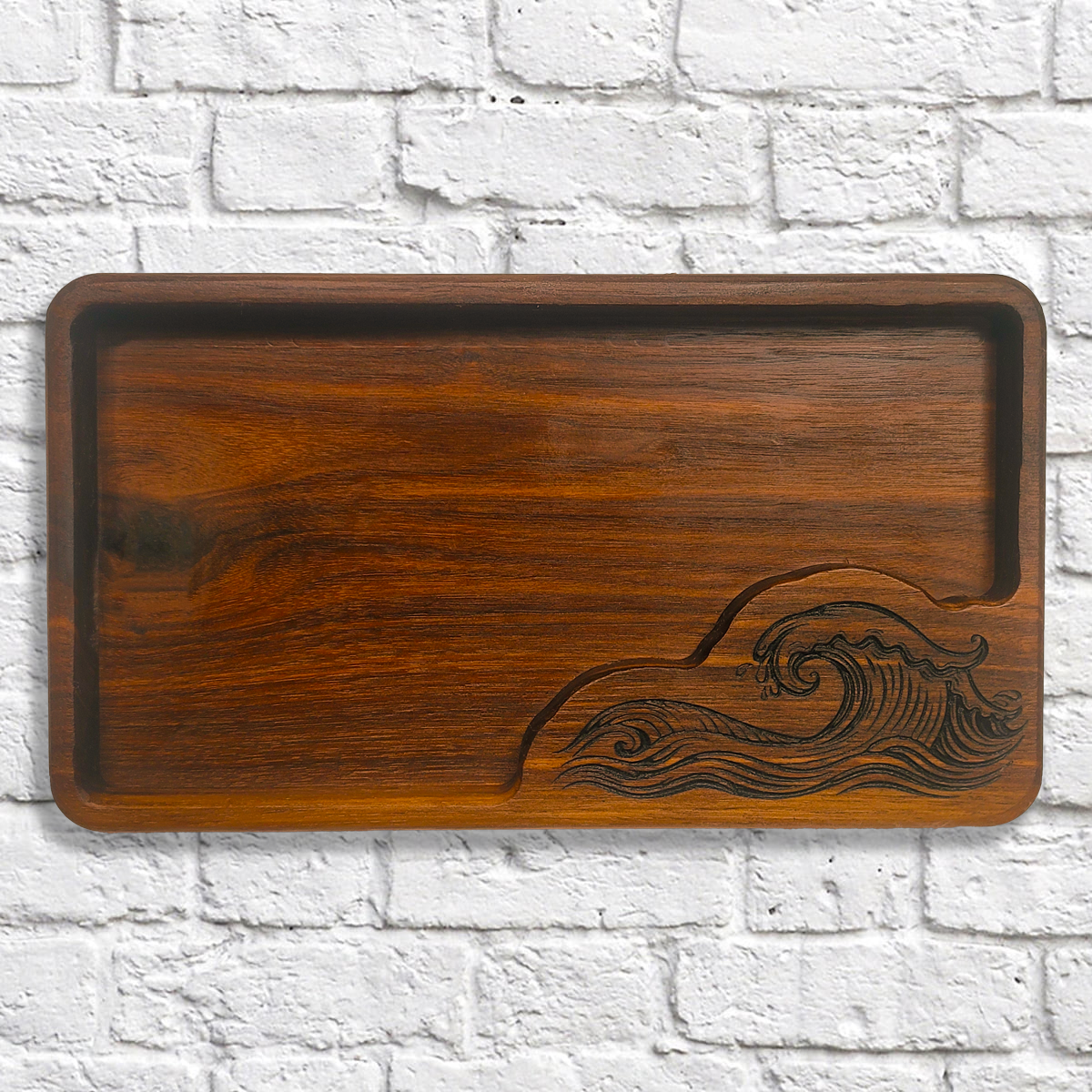 Ocean Wave Dark walnut catchall tray