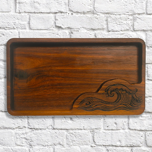 Ocean Wave Dark walnut catchall tray
