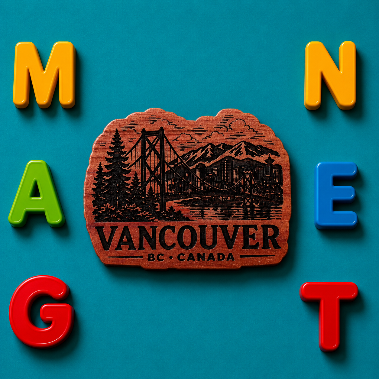 Vancouver Skyline Souvenir Fridge Magnet