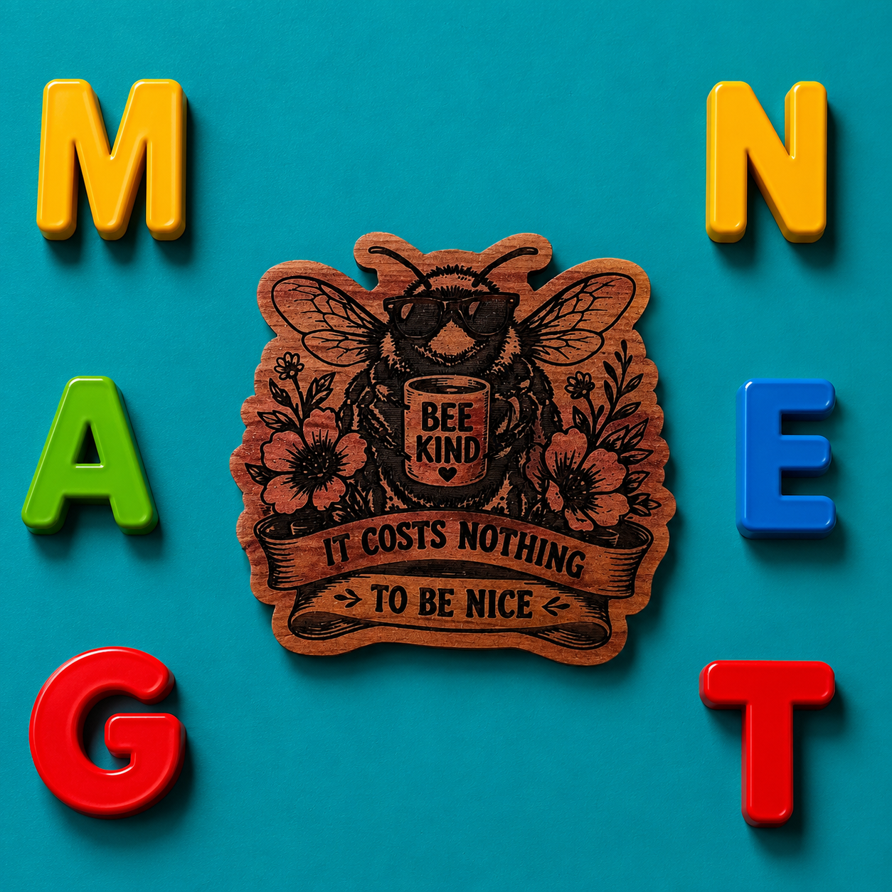BEE Kind It costs nothing to be nice Fridge Magnet
