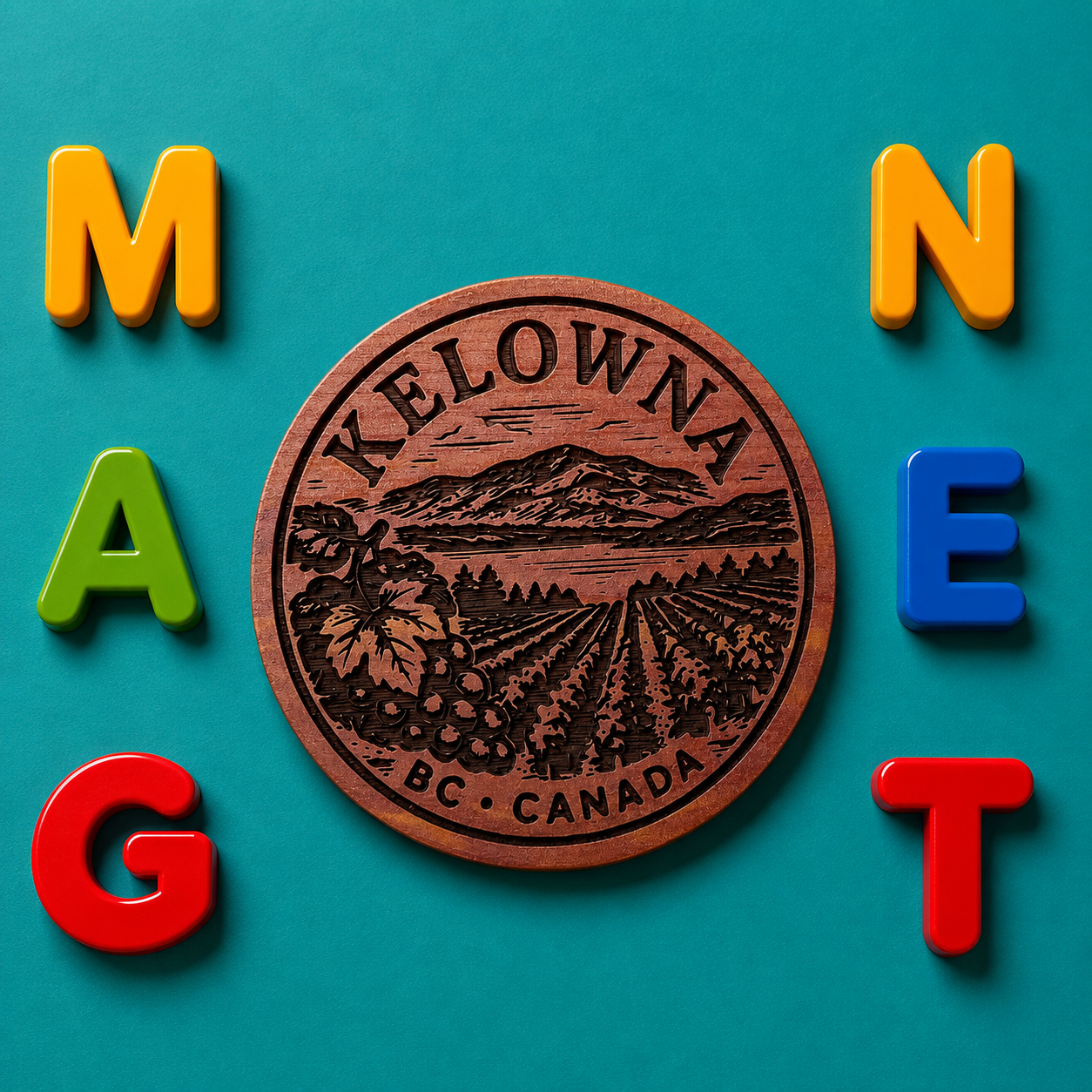 Kelowna Grapes and Vineyard Souvenir Fridge Magnet