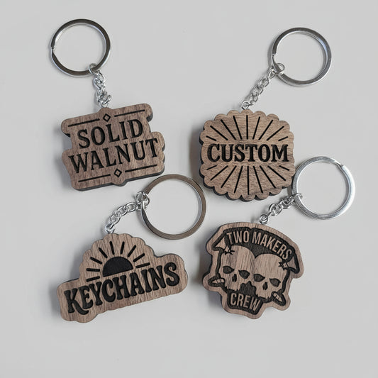 Custom Solid Walnut Keychain