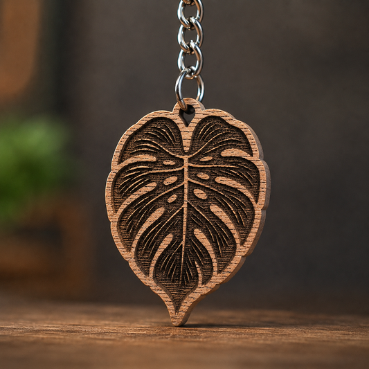 Monstera Leaf Keychain