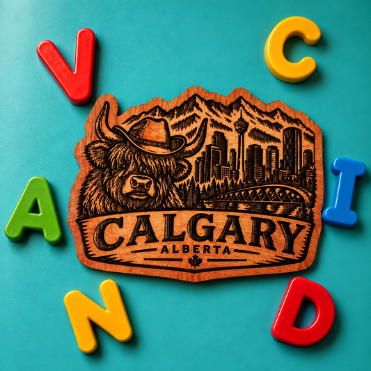 Calgary Highland Cow Red Cedar Fridge Magnet