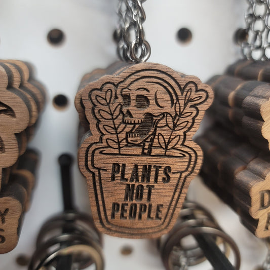 Plants Not People Keychain