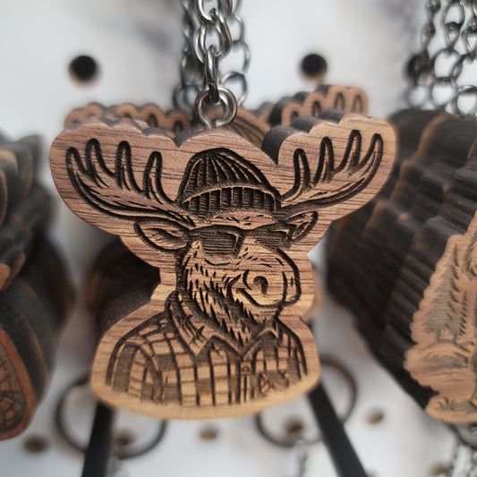 Hipster Moose Keychain