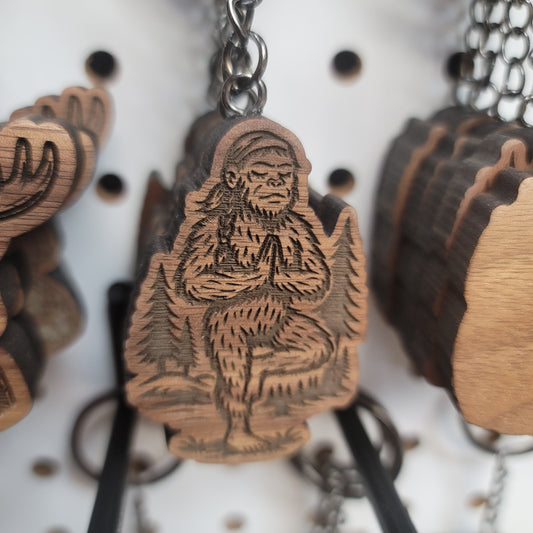 Sasquatch Yoga Keychain