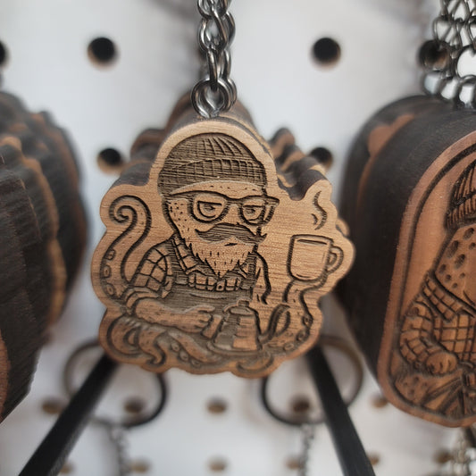 Octopus Barista Keychain