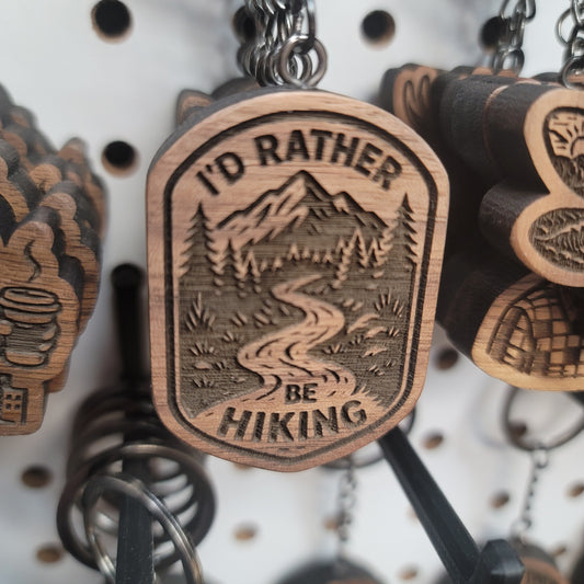 I'd Rather Be Hiking Keychain