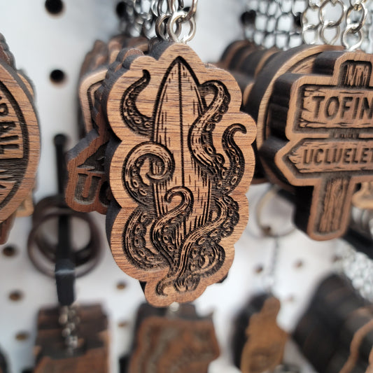 Tentacle Surfboard Keychain