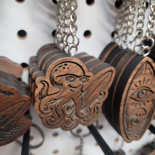 Octopus Surfer Keychain