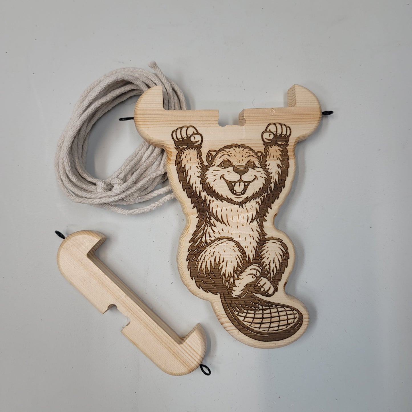 Hanging Beaver wooden plant holder