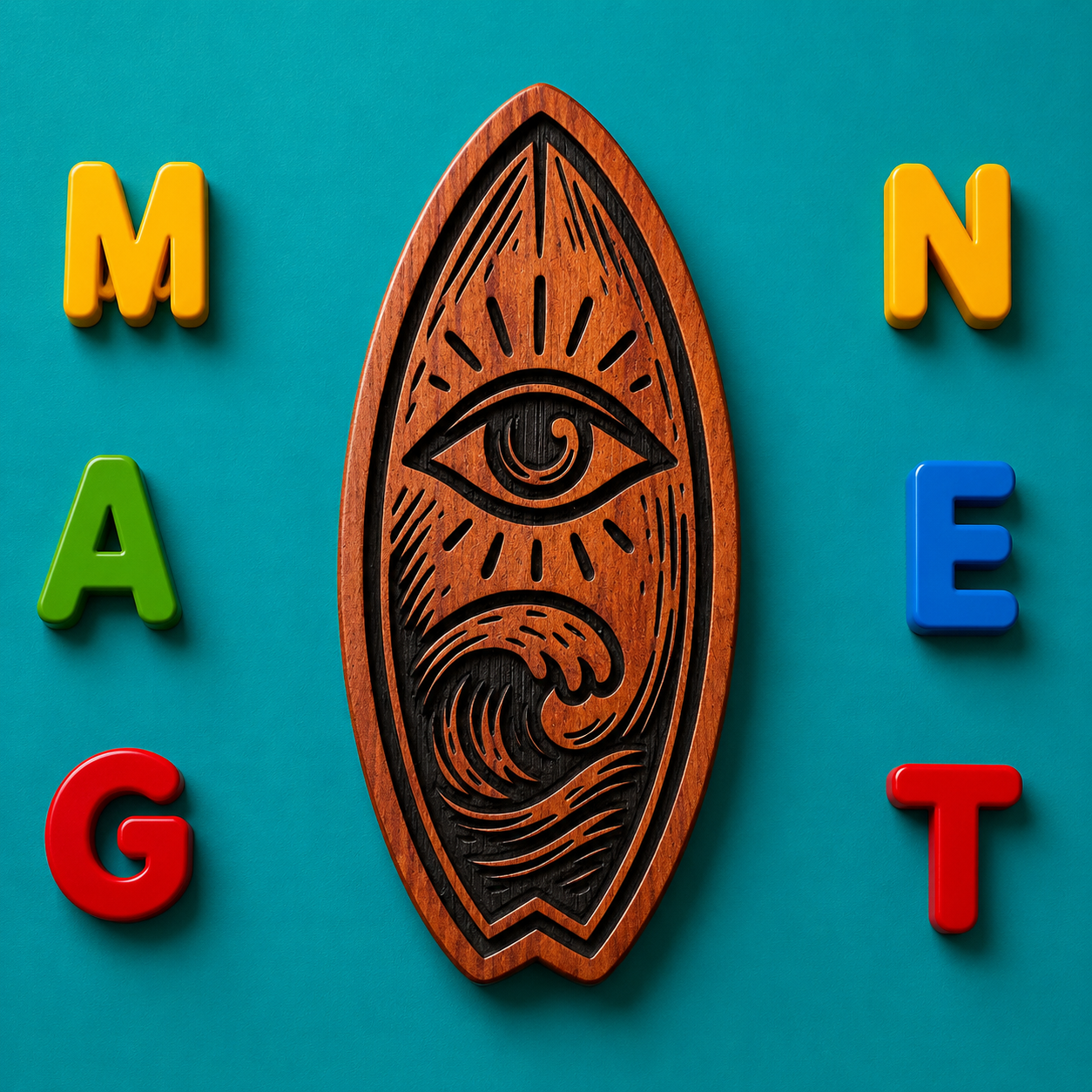 All Seeing Surfboard Magnet
