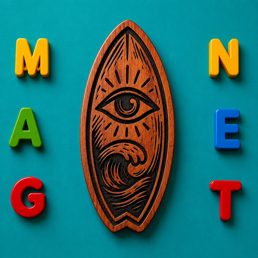 All Seeing Surfboard Magnet