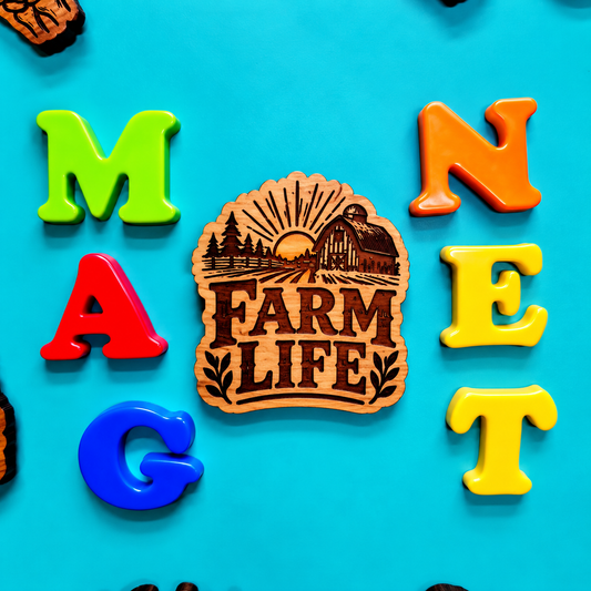 Farm Life Magnet | Rustic Farmhouse Gift | Aromatic Red Cedar