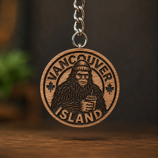 Vancouver Island Sasquatch Coffee Keychain