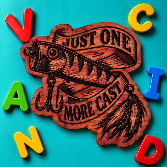 Just One More Cast Red Cedar Fishing Fridge Magnet