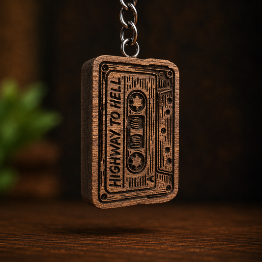 Highway To Hell Cassette Keychain