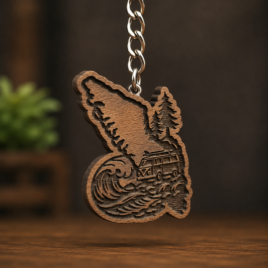 Van Isle Surf Van Keychain