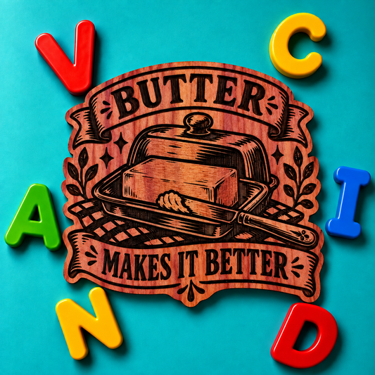 Butter Makes It Better Red Cedar Kitchen Fridge Magnet