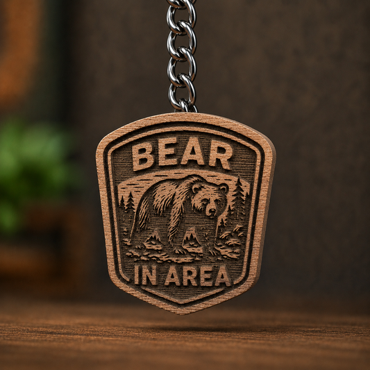 Bear In Area Keychain