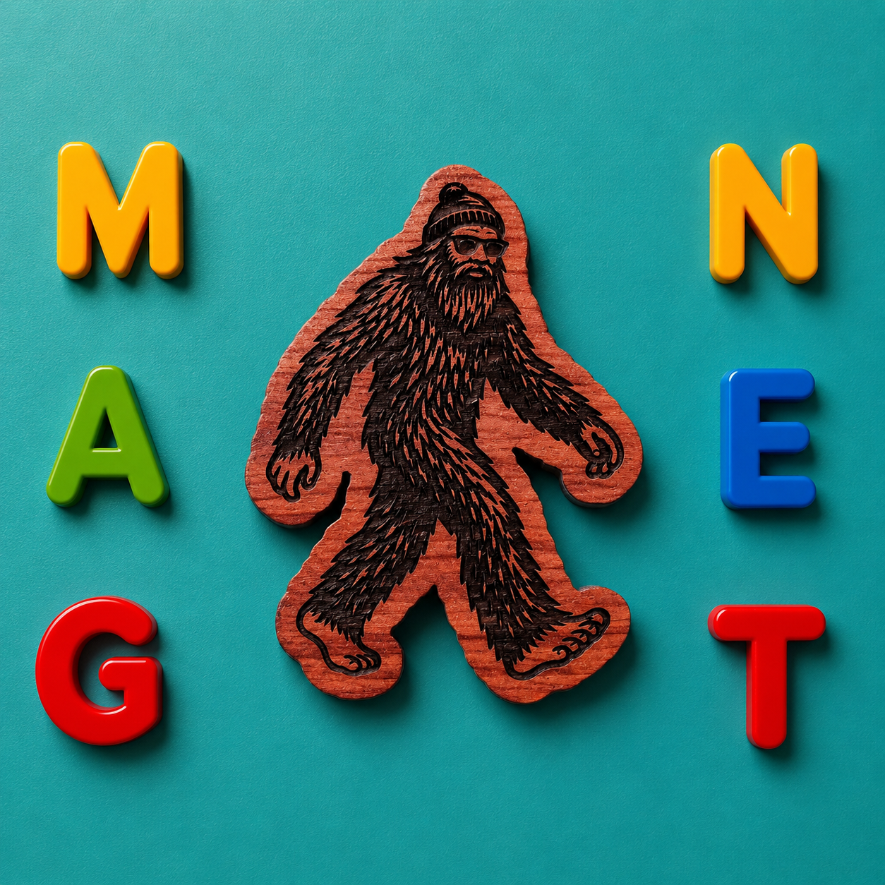 Hipster Bigfoot Magnet