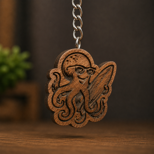 Octopus Surfer Keychain