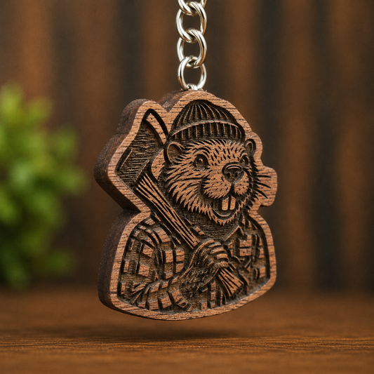 Lumberjack Beaver Keychain