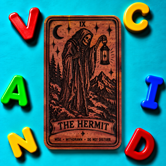 The Hermit Tarot Card Magnet | Witchy Metaphysical Gift | Aromatic Red Cedar