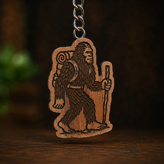 Male Sasquatch Hiker Keychain