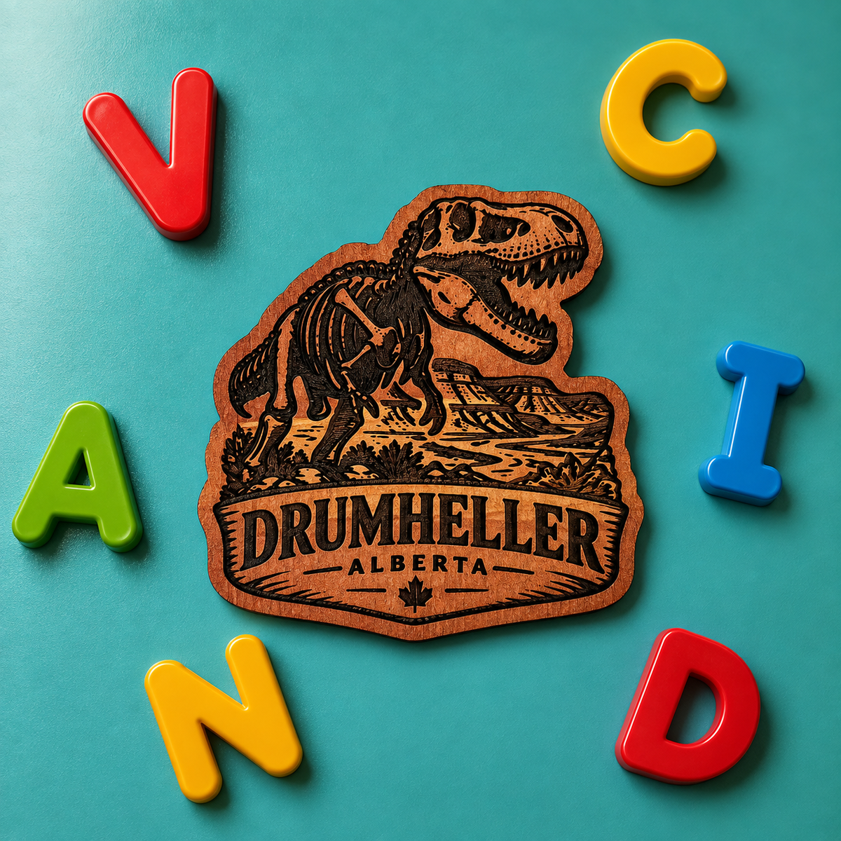 Drumheller Trex Red Cedar Fridge Magnet