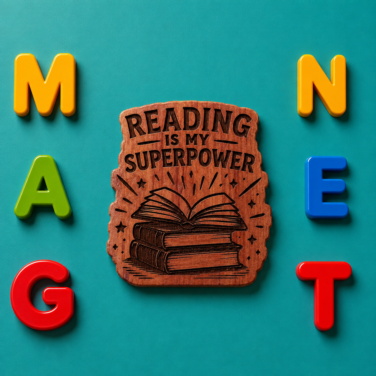 Reading in my SuperPower Fridge Magnet