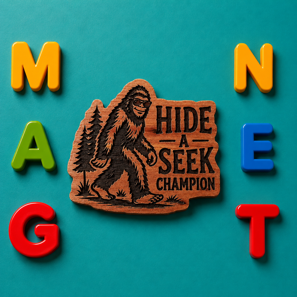 Bigfoot Hide and Seek Champion Fridge Magnet